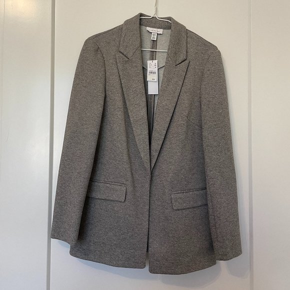 Topshop Jackets & Blazers - NWT Topshop Womens Blazer Open Front Cardigan Gray Tan Size US 6